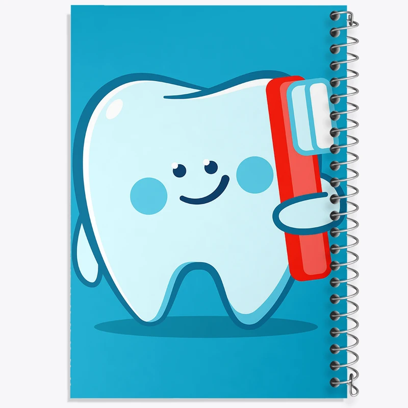 دفتر ژورنال نویسی 50 برگ خندالو مدل نقطه ای طرح دندان و دندان پزشکی کودکانه کد 36767