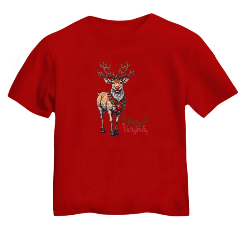 تی شرت آستین کوتاه بچگانه مدل گوزن کریسمس کد 6