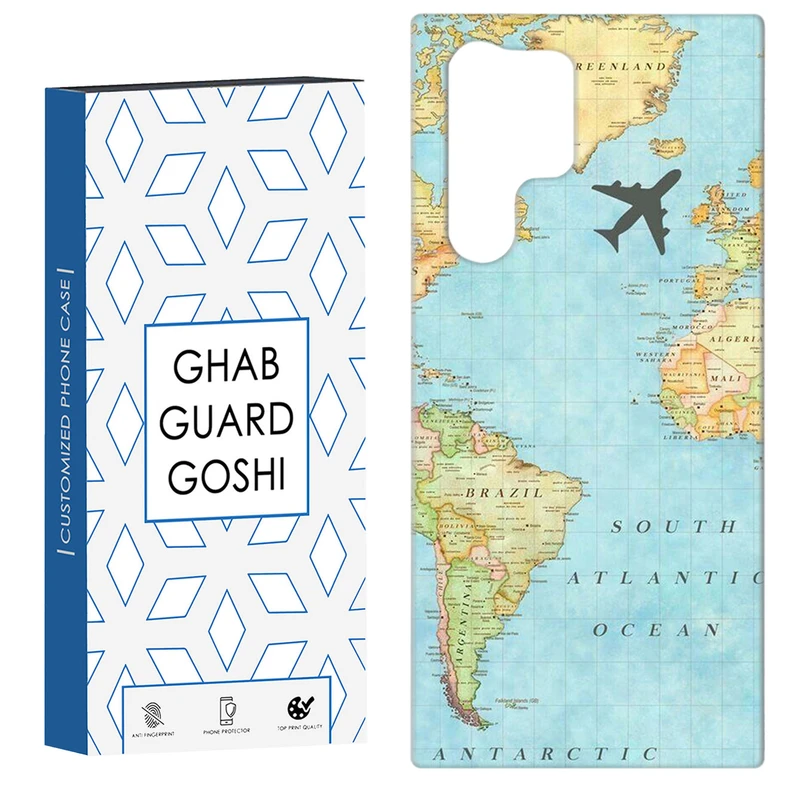 کاور قاب گارد گوشی طرح نقشه جهان کد Dimo-057 مناسب برای گوشی موبایل سامسونگ Galaxy S22 ULTRA
