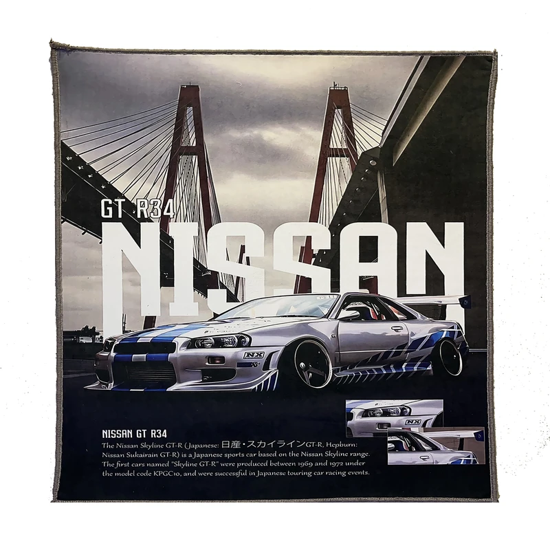 فرش پارچه‌ای مدل چاپی NISSAN GT R34