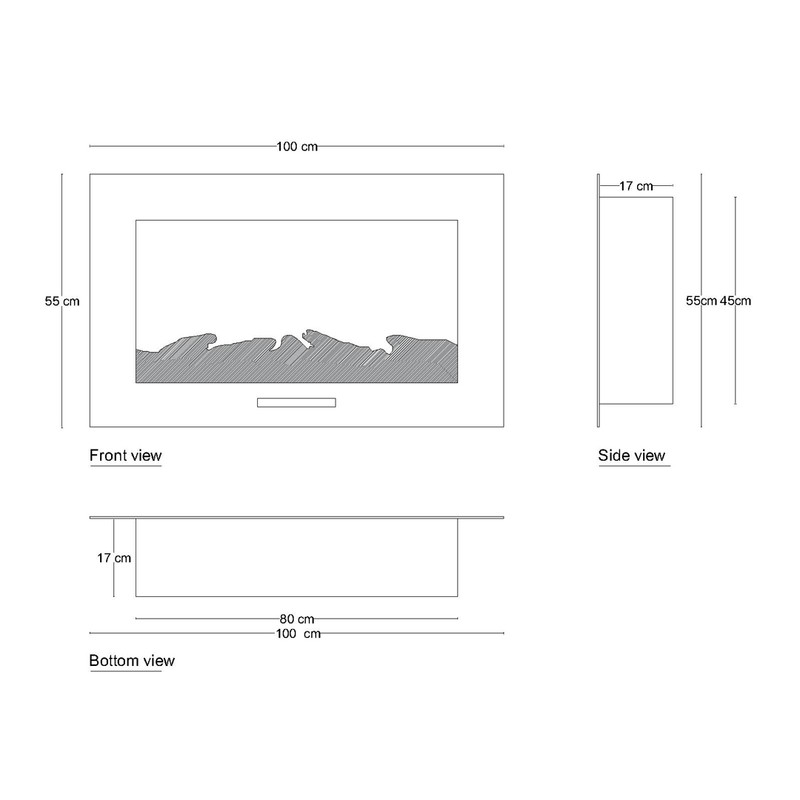 شومینه دیواری برقی شومینه بیستون مدل D.Z_100_L4.bs
