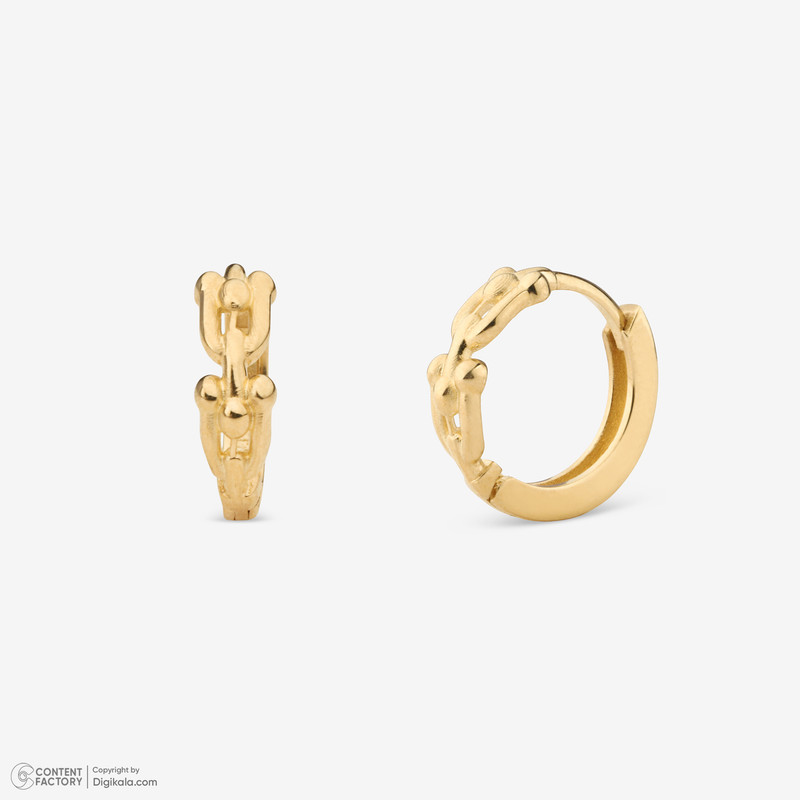 گوشواره حلقه‌ای طلا 18 عیار زنانه گلدم مدل E125027 تیفانی - 2