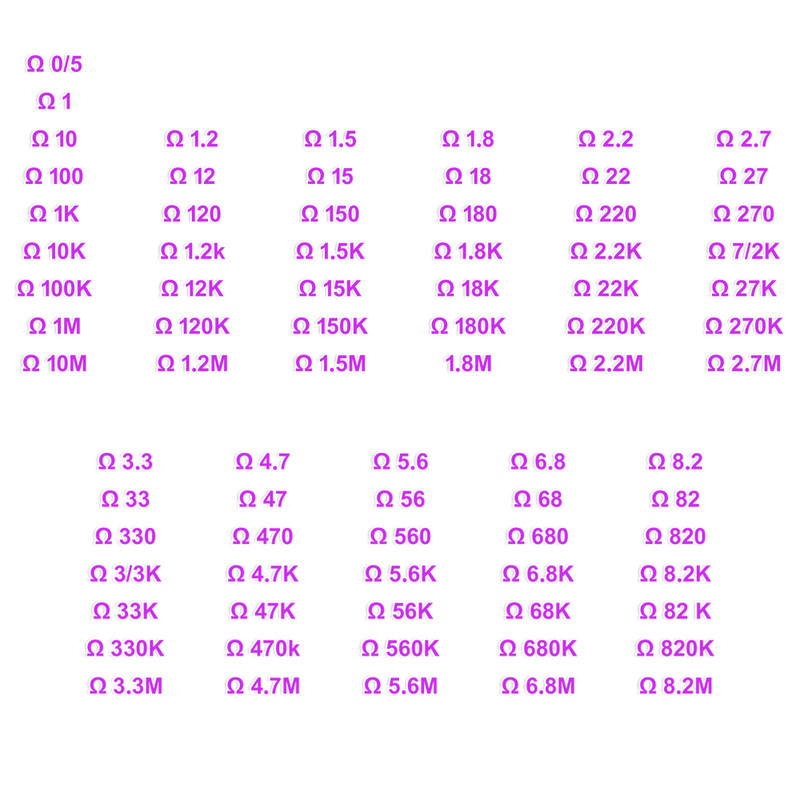 رنج کامل مقاومت الکتریکی مدل nimankit بسته 390 عددی