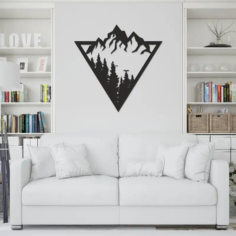 استیکر چوبی طرح کوه