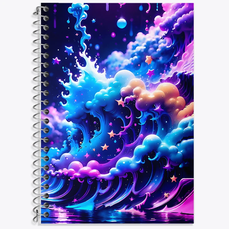 دفتر لغت 50 برگ خندالو طرح موج های رنگی کد F7271