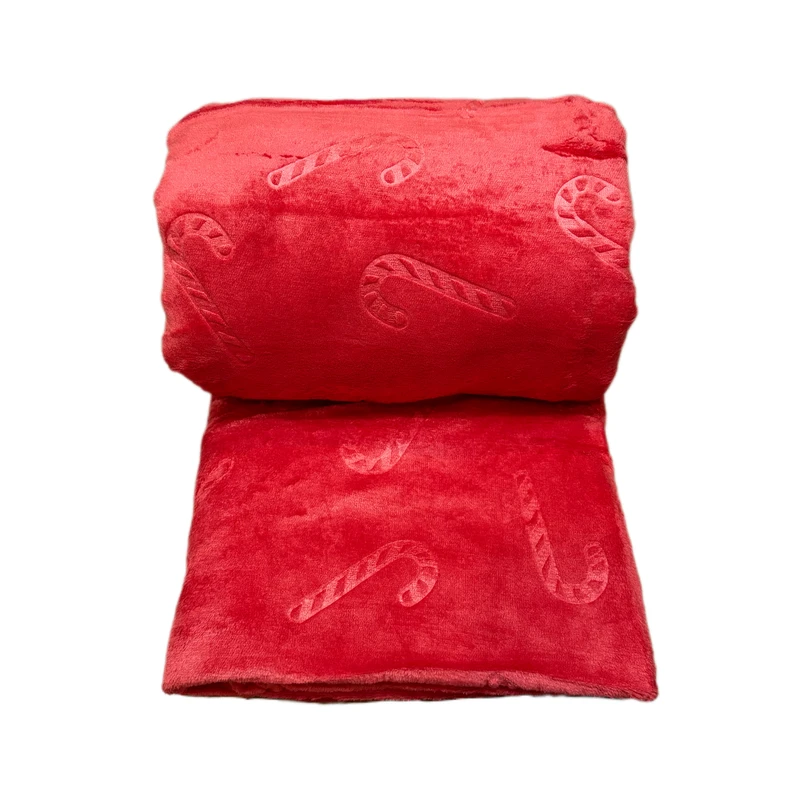 پتو مسافرتی 1 نفر مدل آبنبات عصایی سایز 200x170 سانتی‌متر