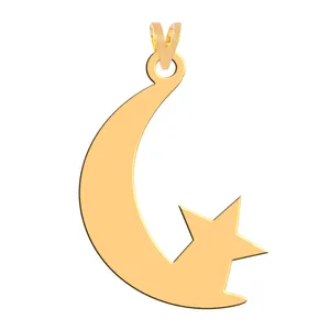 آویز گردنبند طلا 18 عیار زنانه فرشته مدل ماه و ستاره WNL-000136