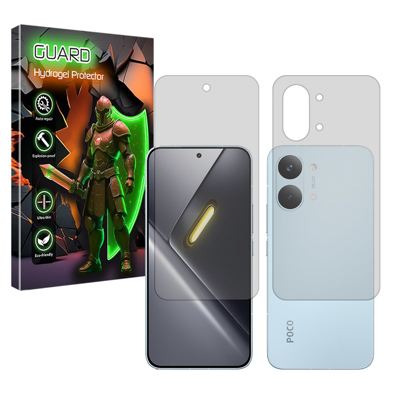 محافظ صفحه نمایش شفاف گارد مدل هیدروژلی مناسب برای گوشی موبایل شیائومی Poco X8 Pro Max به همراه محافظ پشت گوشی
