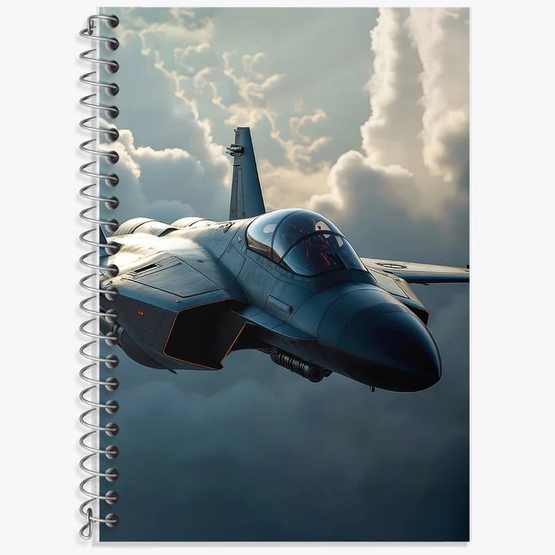 دفتر زبان 50 برگ خندالو مدل سه خط طرح هواپیمای جت کد F5233