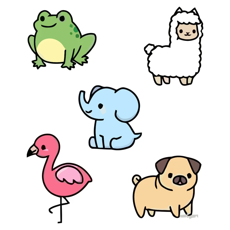 استیکر لپ تاپ  طرح حیوانات کد 2039 مجموعه 5 عددی