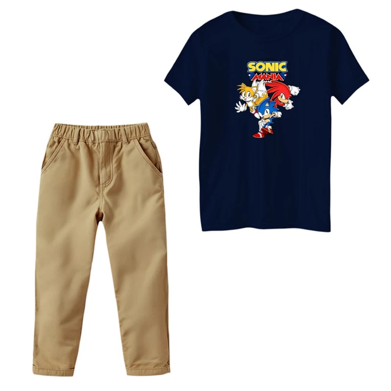 ست تی‌شرت و شلوار پسرانه مدل سونیک کد 3