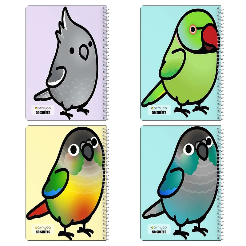 دفتر نقاشي 50 برگ کارنيکا طرح طوطی Parrot کد 13701 مجموعه 4 عددی