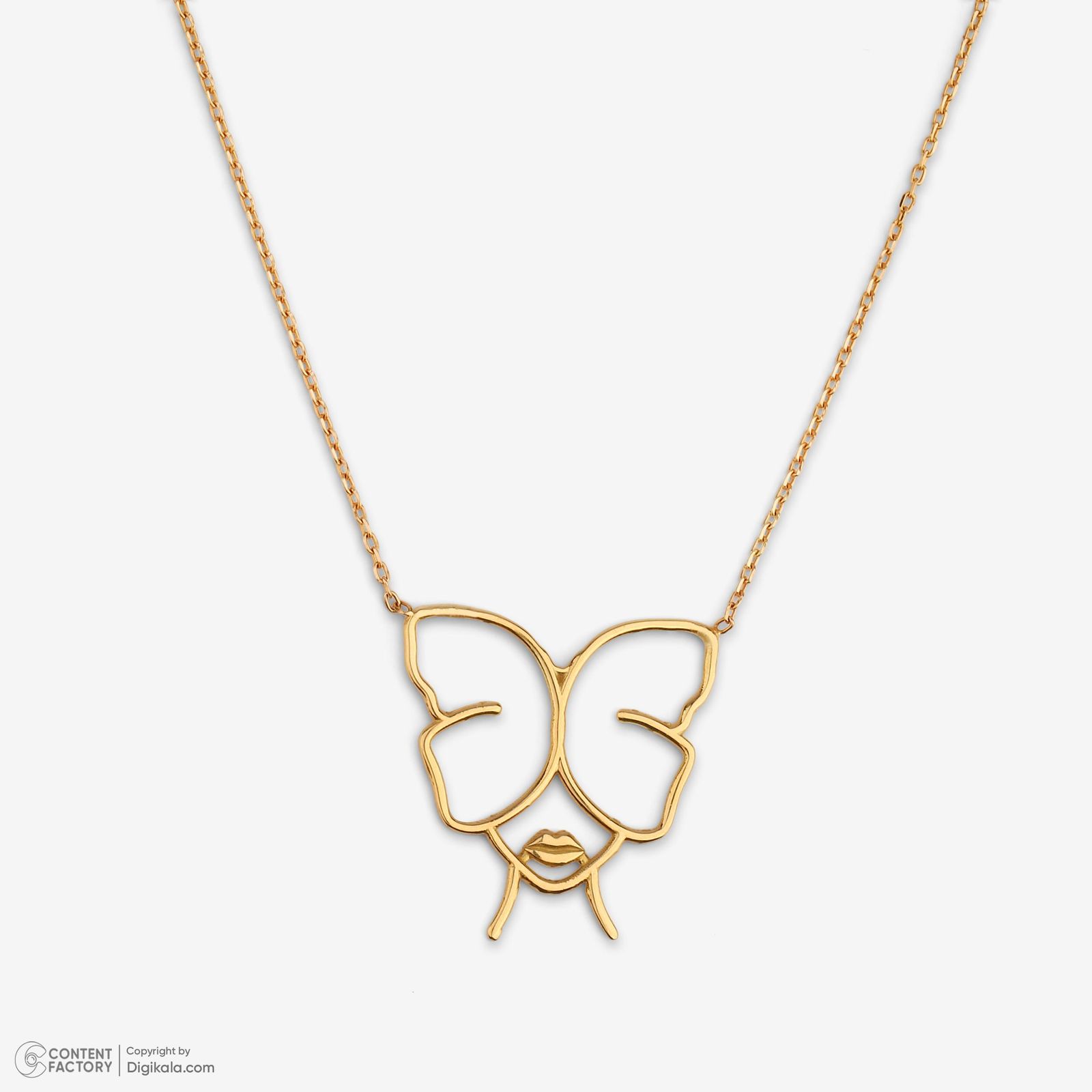 گردنبند طلا 18 عیار زنانه با زنجیر حلقهای (فلامینگو) وی گالری مدل پروانه مینیمال کد NC1883 -  - 6