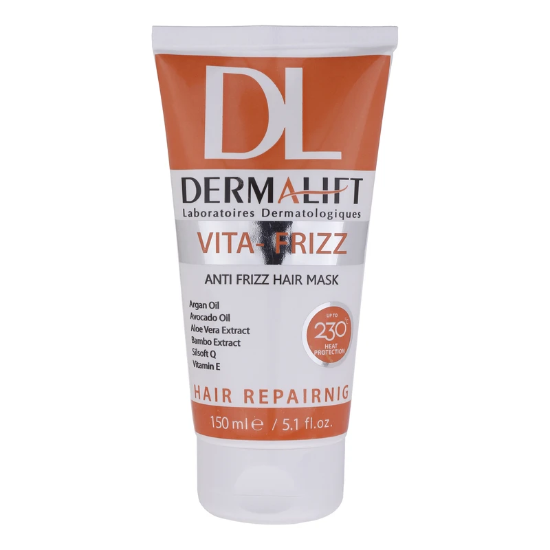 ماسک مو درمالیفت مدل VITA-FRIZZ مناسب برای موهای وزدار حجم 150 میلی لیتر