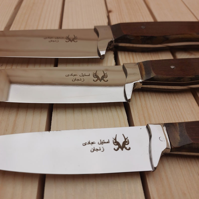 سرویس چاقو آشپزخانه 3 پارچه استیل عبادی زنجان کد 805