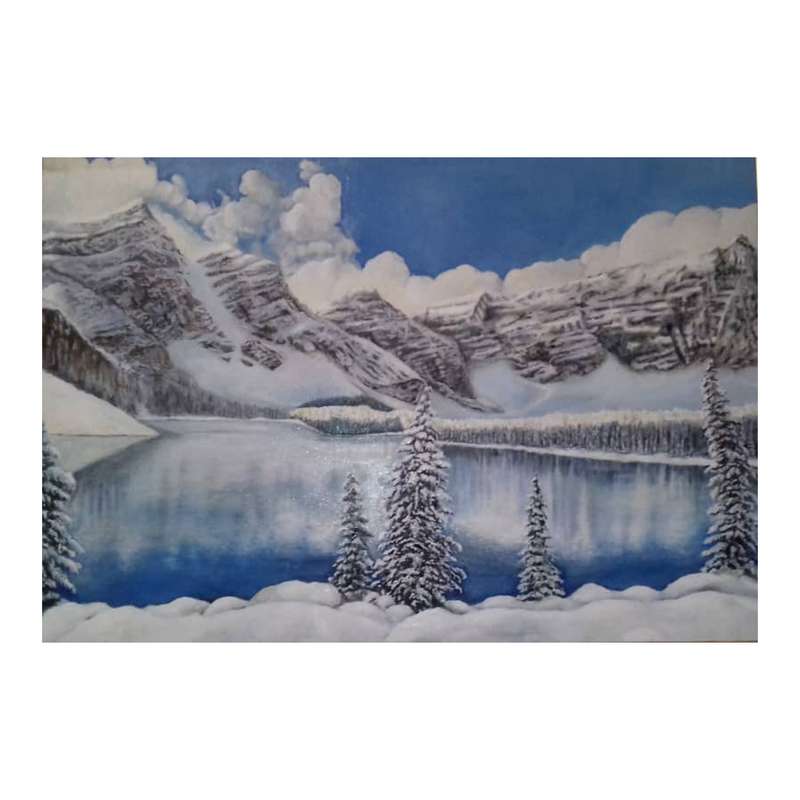 تابلو نقاشی رنگ و روغن مدل کوهستانهای سوئیس کد 01