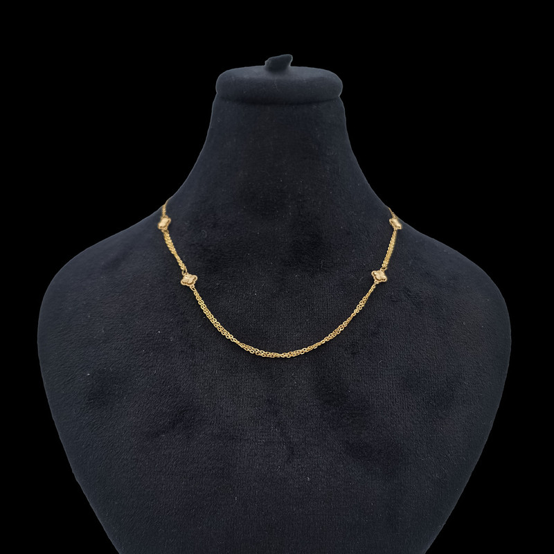 گردنبند طلا 18 عیار زنانه با زنجیر طرح ونکلیف ناریا مدل SH23-1