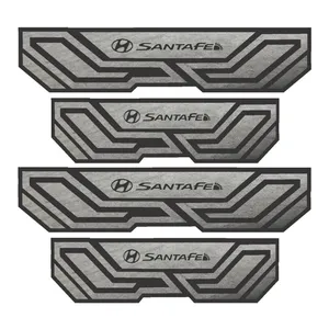 برچسب پارکابی خودرو شیپرس طرح چرم کد SP040 مناسب برای هیوندای سانتافه بسته 4 عددی به همراه جاکلیدی