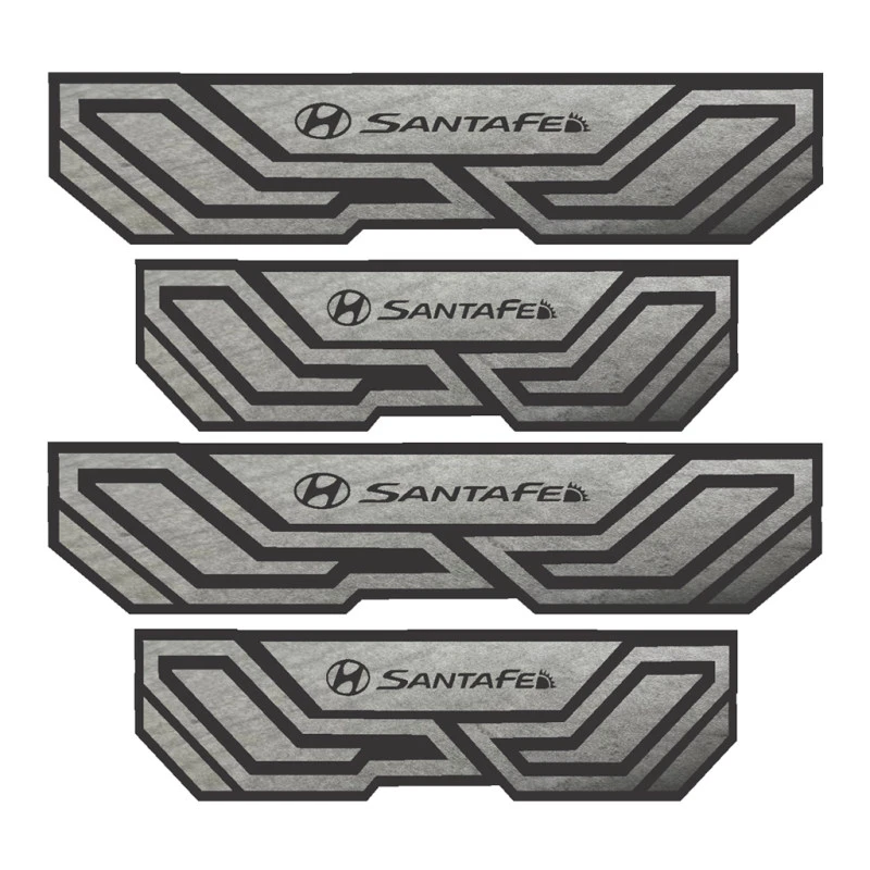 برچسب پارکابی خودرو شیپرس طرح چرم کد SP040 مناسب برای هیوندای سانتافه بسته 4 عددی به همراه جاکلیدی