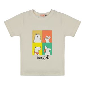 تی شرت آستین کوتاه پسرانه مون‌سا مدل پاپی رنگ سفید