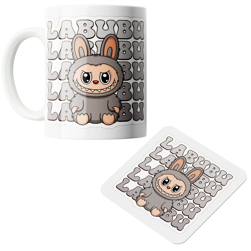 ماگ پاد آفرین مدل لبوبو کد z137 به همراه زیر لیوانی