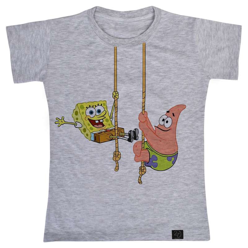 تی شرت آستین کوتاه دخترانه 27 مدل پاتریک و باب اسفنجی کد V235