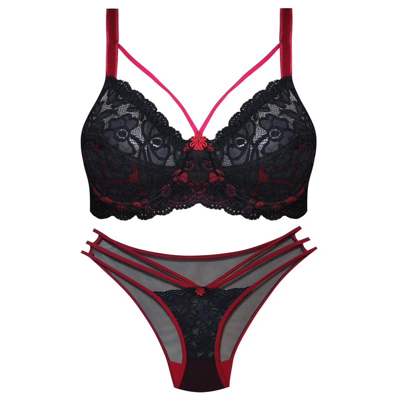 ست شورت و سوتین زنانه پانیذ مدل گیپور گلدار کد 9007