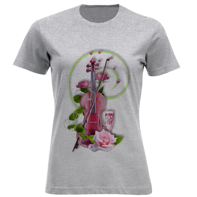 تی شرت آستین کوتاه زنانه مدل گیتار F1249