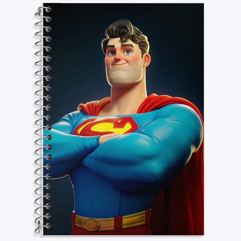 دفتر زبان 50 برگ خندالو مدل سه خط طرح سوپرمن (Superman) کد F384