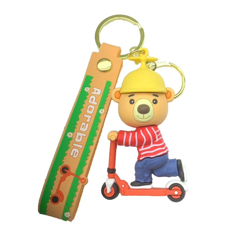 جاکلیدی مدل سیلیکونی طرح خرس اسکوتر سوار اورجینال