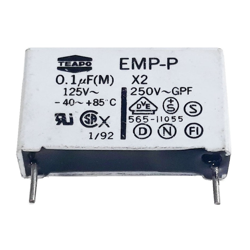خازن تیاپو 0.1 میکروفاراد AC مدل MKT-X2 کد 12 بسته 4 عددی