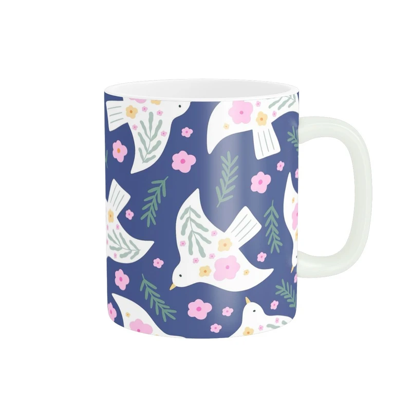 ماگ پاد آفرین مدل پرنده های سفید کد 278