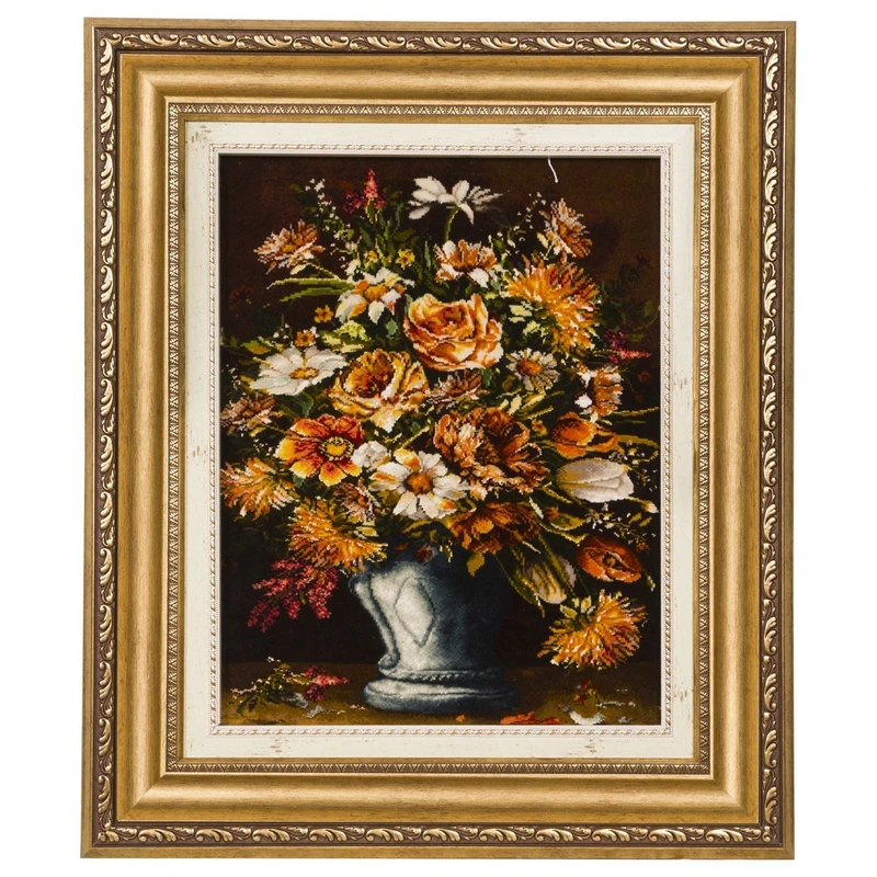 تابلو فرش دستباف سی پرشیا طرح گل در گلدان کد 904147