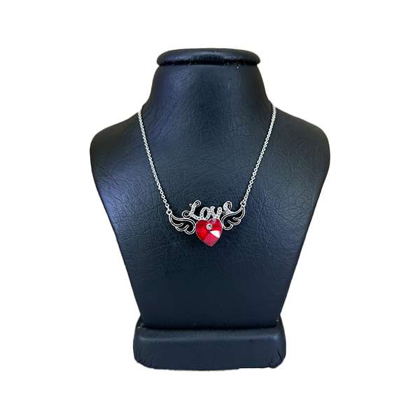 گردنبند زنانه سواروسکی مدل قلب و بال فرشته love کد 69352