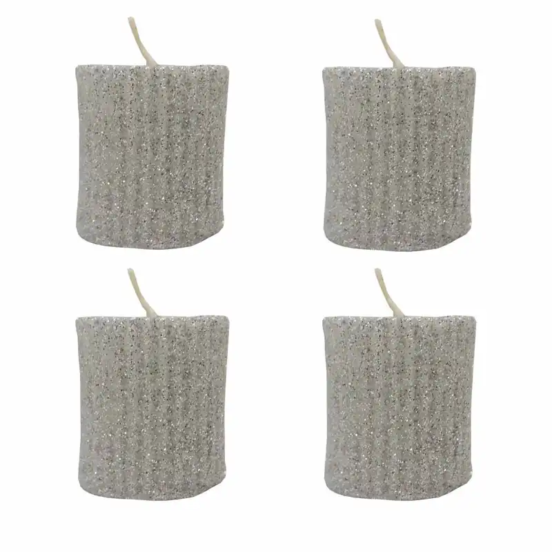 شمع مدل استوانه راه راه اکلیلی بسته 4 عددی