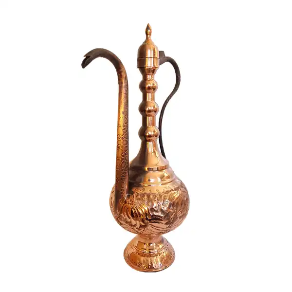 ست آفتابه و لگن مسی مدل توپی کد 3-ZH44