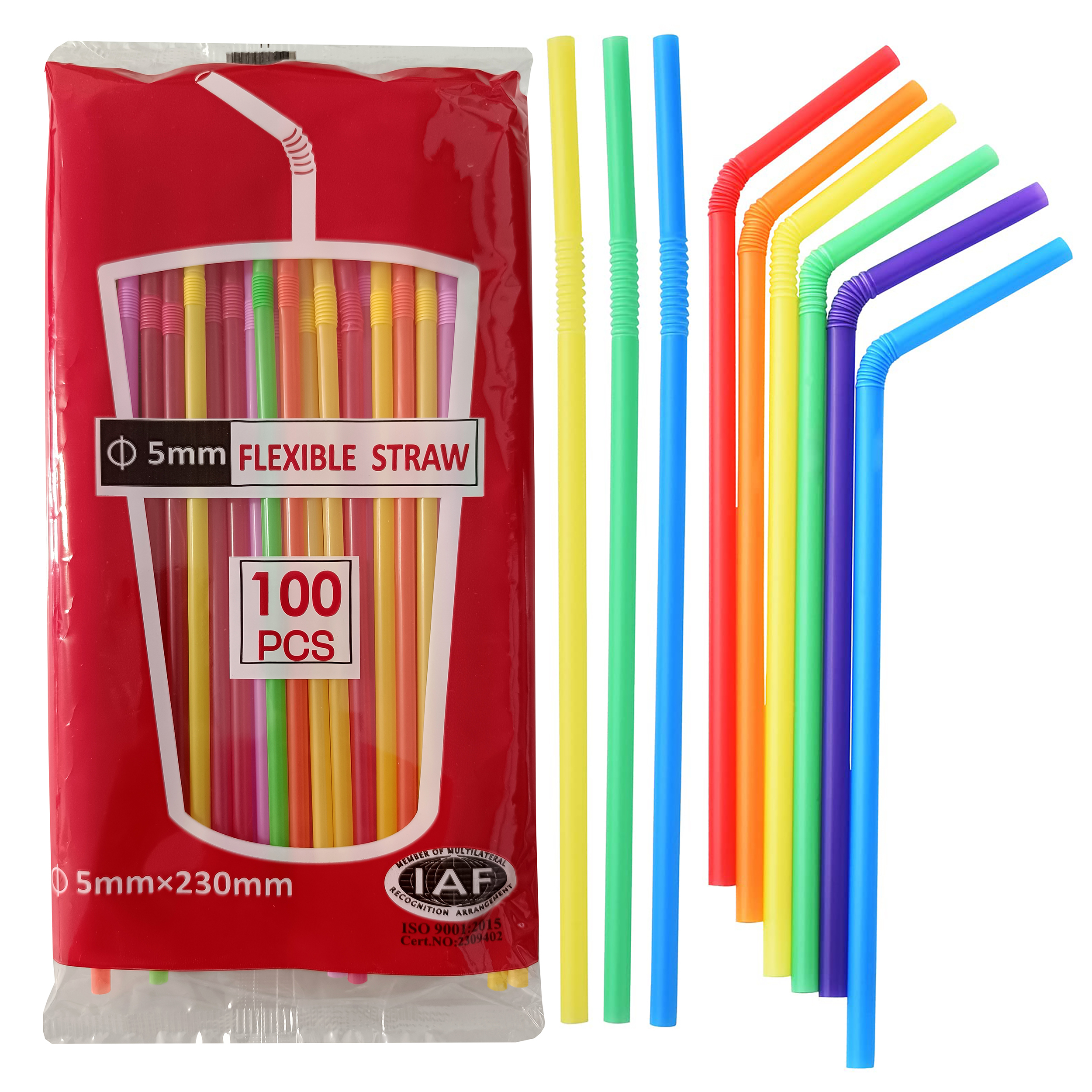نی نوشیدنی یکبار مصرف مدل تاشو بسته 100 عددی