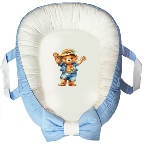 سرویس خواب سه تکه نوزاد ناریکو مدل گارد محافظ دار طرح خرس کد 0461