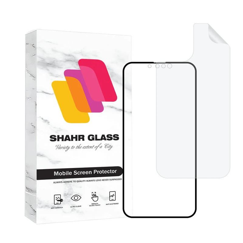محافظ صفحه نمایش مات شهر گلس مدل MCERAMNANOSH مناسب برای گوشی موبایل اپل iPhone 14 Plus به همراه محافظ پشت گوشی