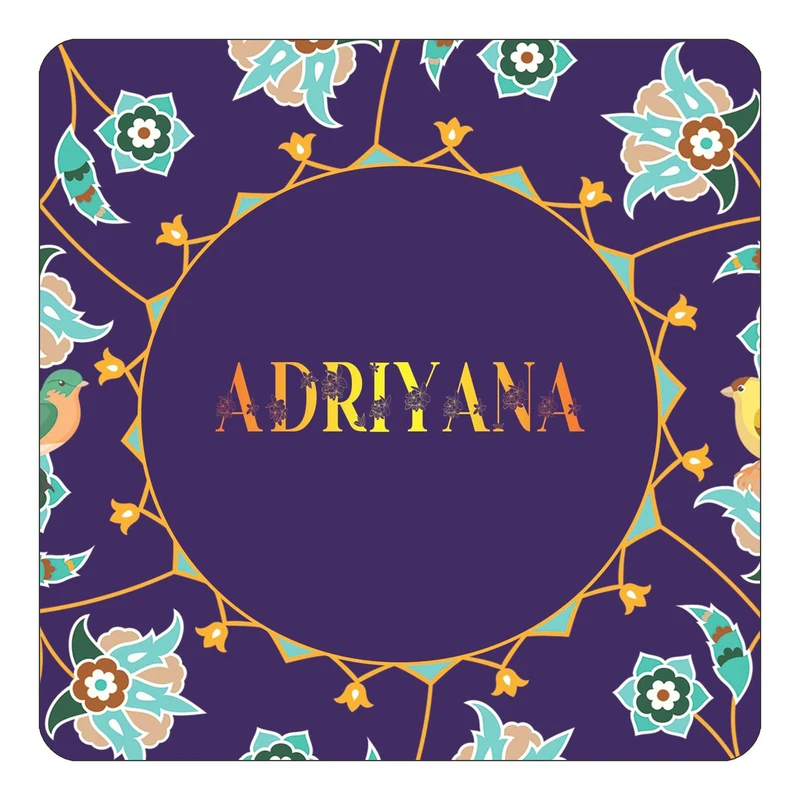 مگنت کاکتی طرح اسم آدریانا adriyana مدل گل و بلبل کد mg10835