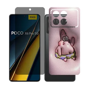 Glass Together model privacy Screen Protector Suitable for Xiaomi Poco X6 Pro Mobile Phone with Back cover sticker