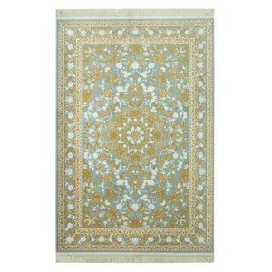 فرش ماشینی آذردکور طرح تارا زمینه آبی