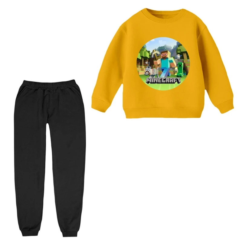 ست سویشرت و شلوار راحتی بچگانه مدل ماینکرفت کد 003