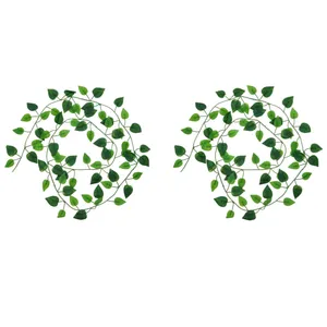 گل مصنوعی مدل ریسه برگ پتوس دوشاخه طرح لمسی مجموعه 2 عددی