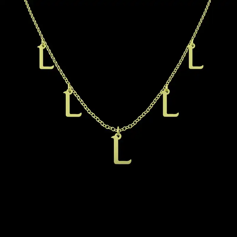 گردنبند طلا 18 عیار زنانه مدوپد مدل حرف L کد RNA16924