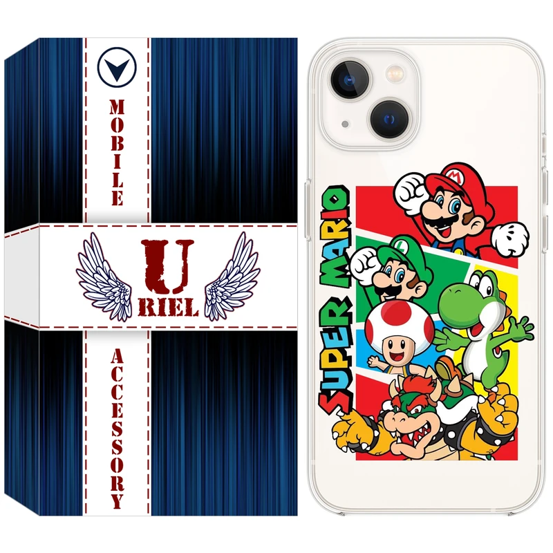 کاور یوریل مدل Clear کد 76 طرح ماریو مناسب برای گوشی موبایل اپل iPhone 13 mini