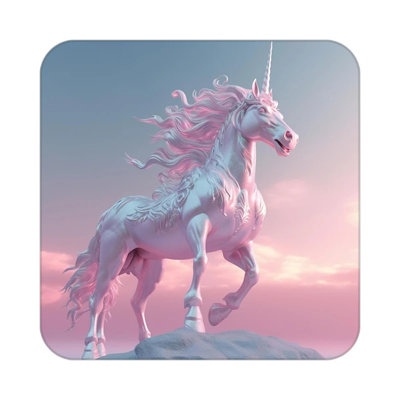 زیر لیوانی کاکتی طرح اسب تک شاخ و یونیکورن مدل mp29087