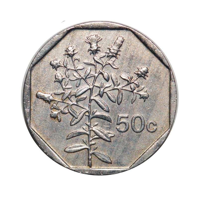 سکه تزیینی مدل کشور مالت 50 سنت 1995 میلادی