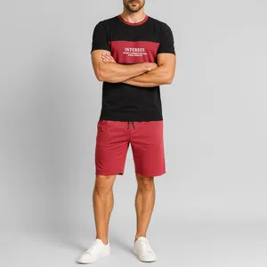 ست تی شرت و شلوارک مردانه مادر مدل Harry رنگ زرشکی