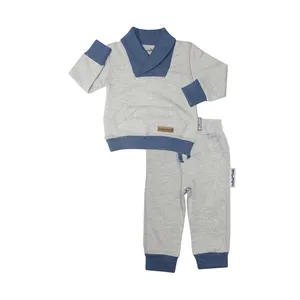 ست سویشرت و شلوار نوزادی آدمک مدل آرشال کد 264600 رنگ طوسی